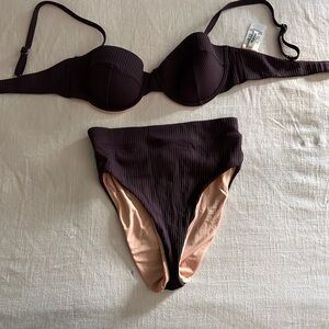 Madewell swimsuit egg plant color XS